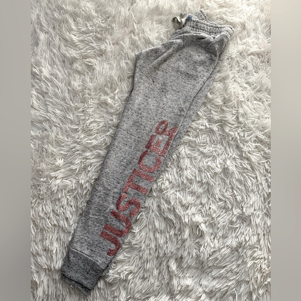 Justice Sweatpants - Joggers Size 10. Pink Sparkle Logo.